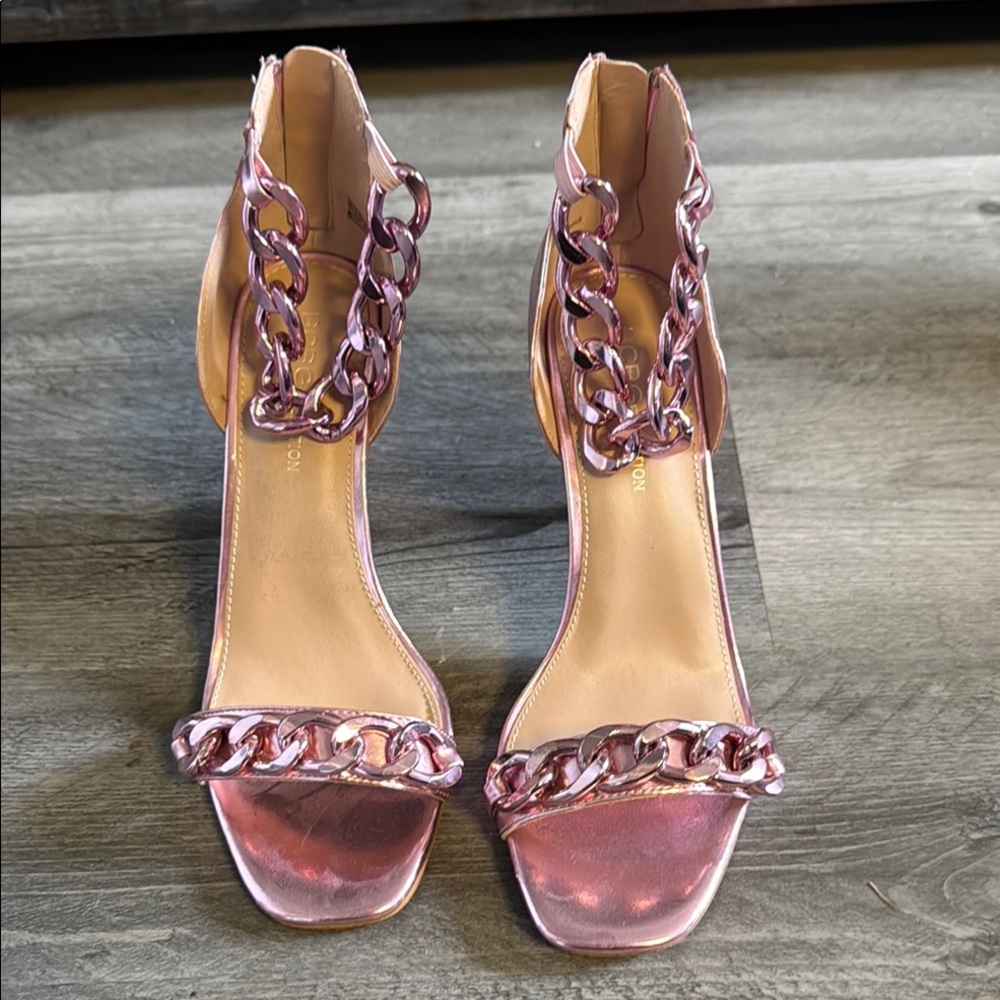 Women's Pink Chain Detail Heels